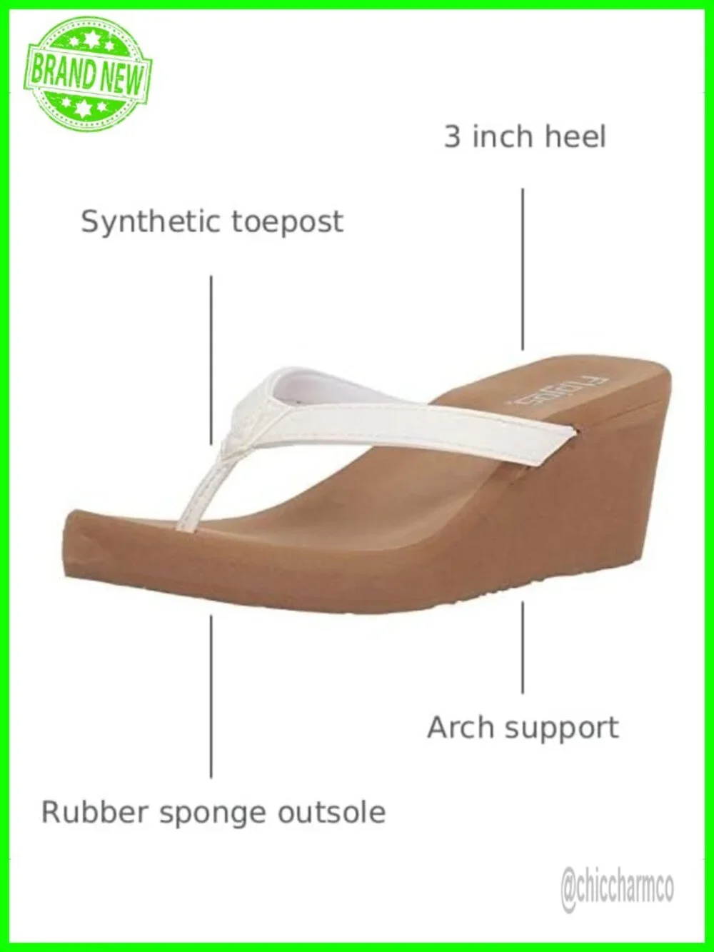 Handcrafted Wedge Sandals with Arch Support - Flip Flop Style